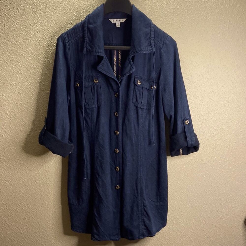 CAbi Women Denim Button Down Cardigan Size M